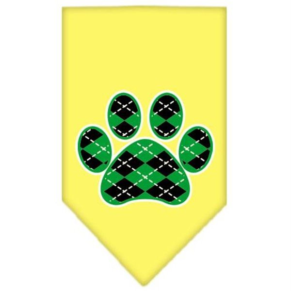 Unconditional Love Argyle Paw Green Screen Print Bandana Yellow Large UN847730